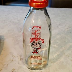 Broguiere's glass milk bottle with cap